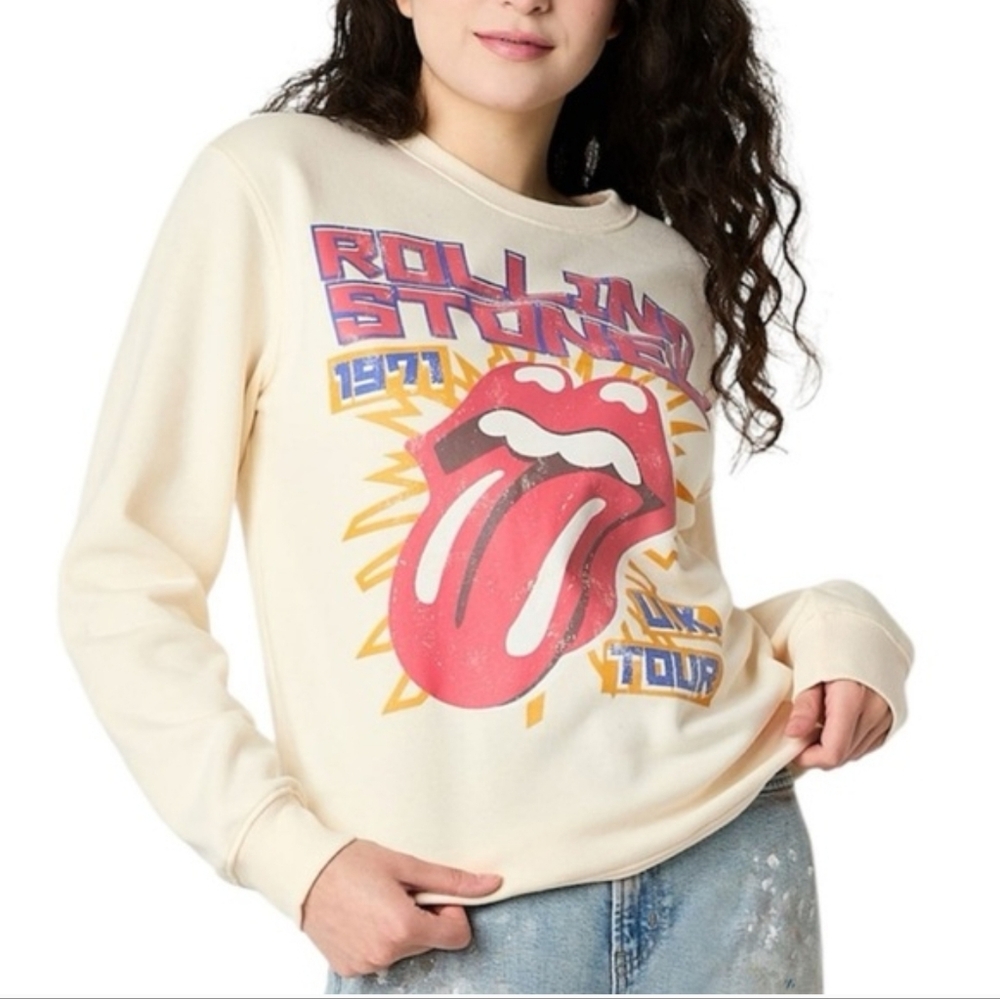 Rolling Stones Women's Graphic Crewneck Long Sleeve Sweatshirt